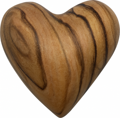 Hand-Carved Olive Wood Heart 1.2" – Made in Bethlehem | Pocket-Sized Christian Keepsake