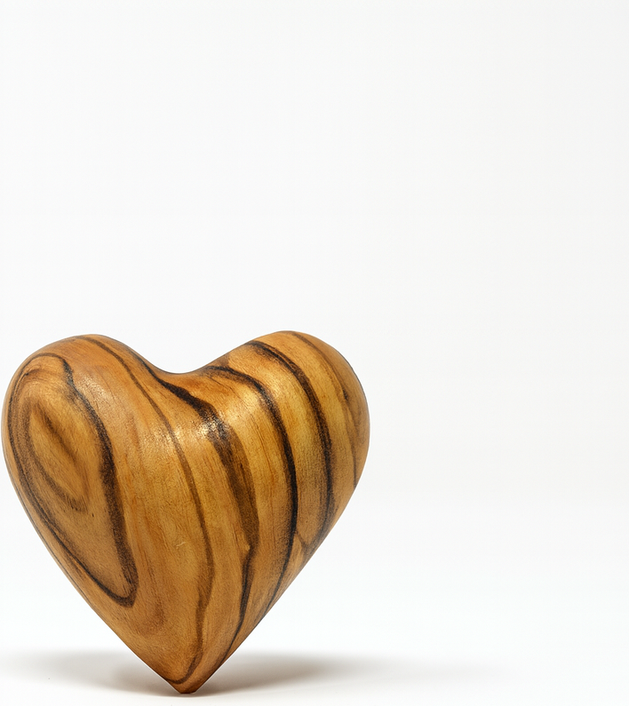 Hand-Carved Olive Wood Heart 1.2" – Made in Bethlehem | Pocket-Sized Christian Keepsake