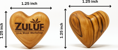 Hand-Carved Olive Wood Heart 1.2" – Made in Bethlehem | Pocket-Sized Christian Keepsake