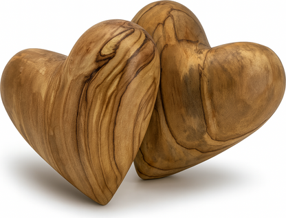 Hand-Carved Olive Wood Heart 2 inch - Made in Bethlehem | Christian Keepsake & Wedding Favor