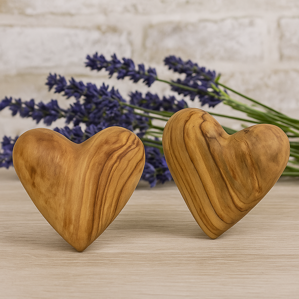 Hand-Carved Olive Wood Heart 2 inch - Made in Bethlehem | Christian Keepsake & Wedding Favor