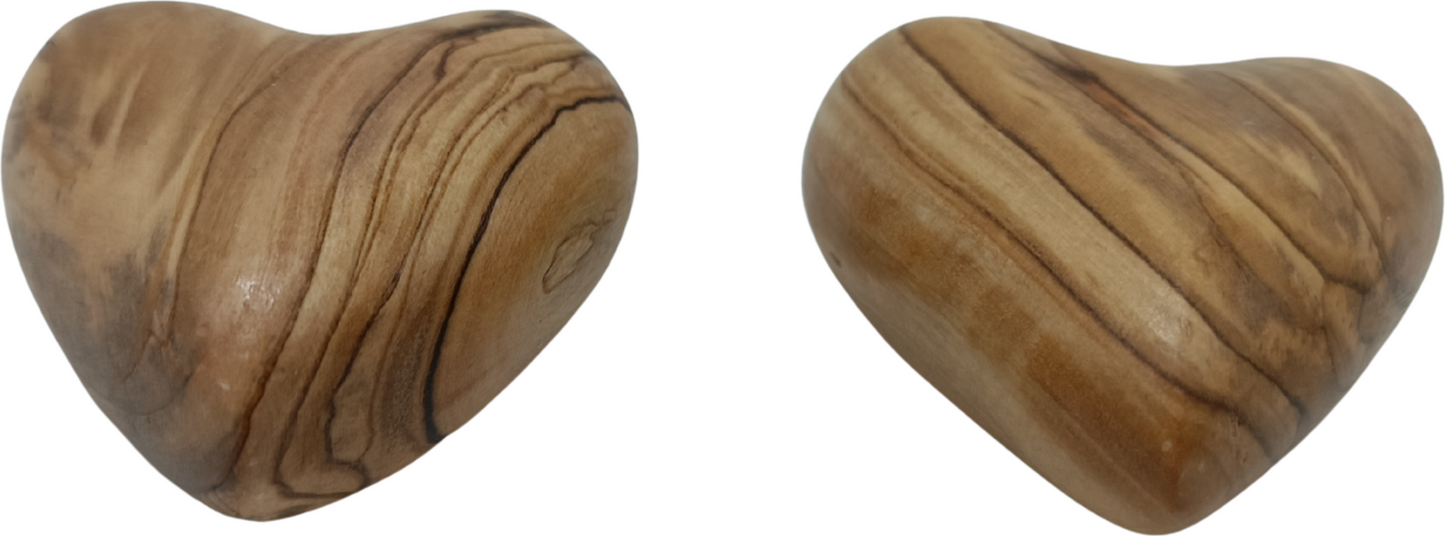Hand-Carved Olive Wood Heart 2 inch - Made in Bethlehem | Christian Keepsake & Wedding Favor