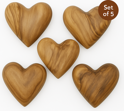 Hand-Carved Olive Wood Heart 2 inch - Made in Bethlehem | Christian Keepsake & Wedding Favor