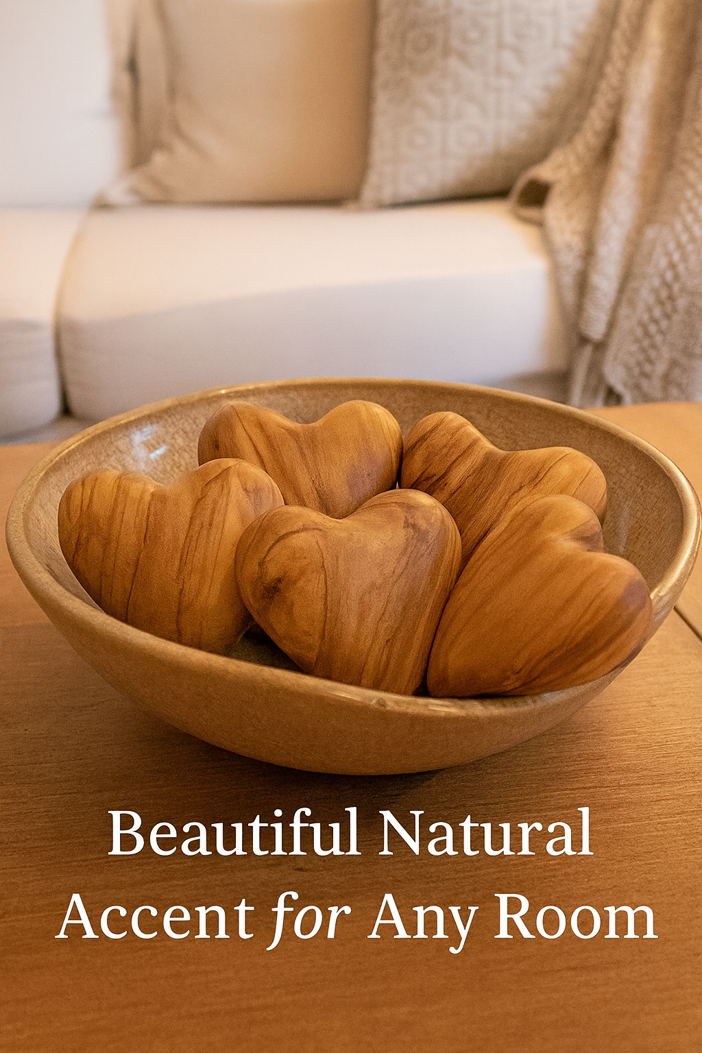Hand-Carved Olive Wood Heart 2 inch - Made in Bethlehem | Christian Keepsake & Wedding Favor
