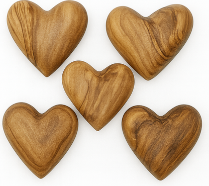Hand-Carved Olive Wood Heart 2 inch - Made in Bethlehem | Christian Keepsake & Wedding Favor