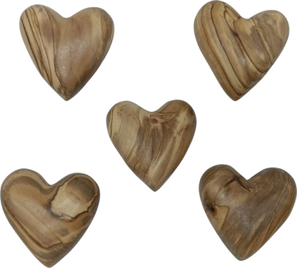 Hand-Carved Olive Wood Heart 2 inch - Made in Bethlehem | Christian Keepsake & Wedding Favor