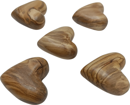 Hand-Carved Olive Wood Heart 2 inch - Made in Bethlehem | Christian Keepsake & Wedding Favor
