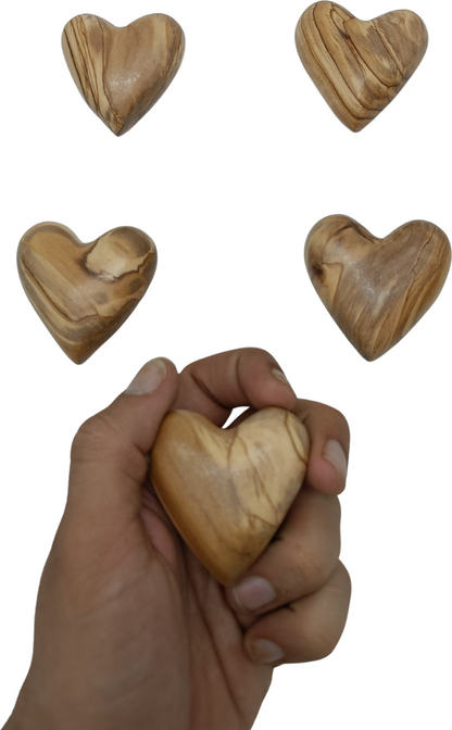 Hand-Carved Olive Wood Heart 2 inch - Made in Bethlehem | Christian Keepsake & Wedding Favor