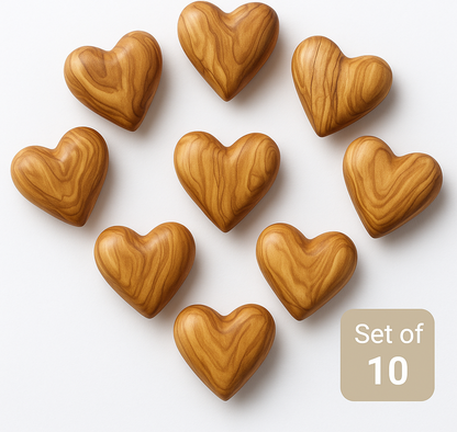 Hand-Carved Olive Wood Heart 2 inch - Made in Bethlehem | Christian Keepsake & Wedding Favor