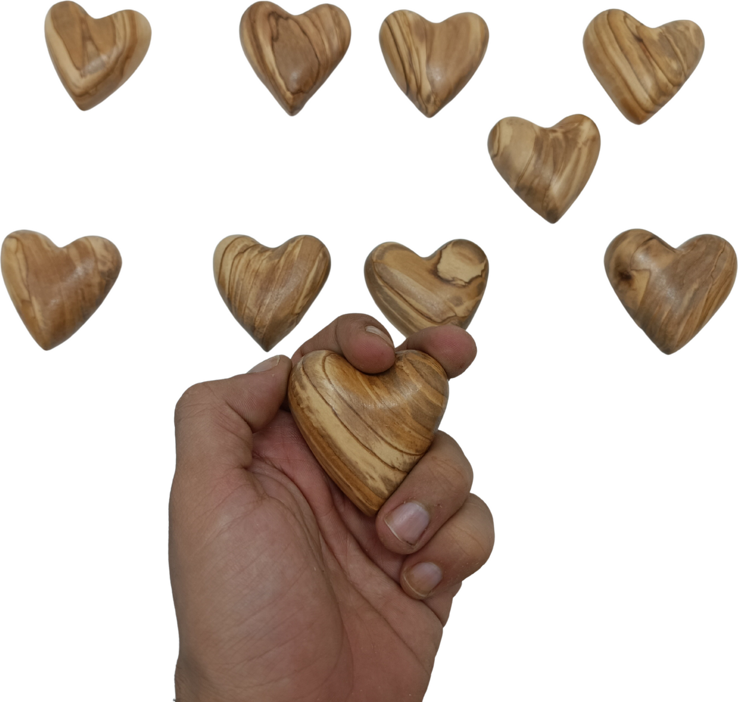 Hand-Carved Olive Wood Heart 2 inch - Made in Bethlehem | Christian Keepsake & Wedding Favor