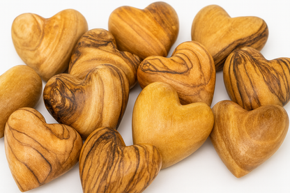 Hand-Carved Olive Wood Heart 2 inch - Made in Bethlehem | Christian Keepsake & Wedding Favor