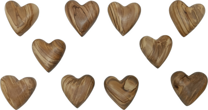 Hand-Carved Olive Wood Heart 2 inch - Made in Bethlehem | Christian Keepsake & Wedding Favor