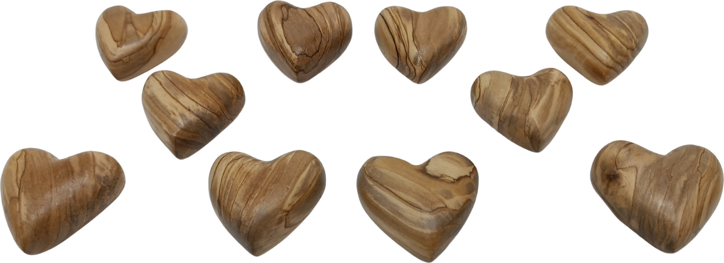 Hand-Carved Olive Wood Heart 2 inch - Made in Bethlehem | Christian Keepsake & Wedding Favor