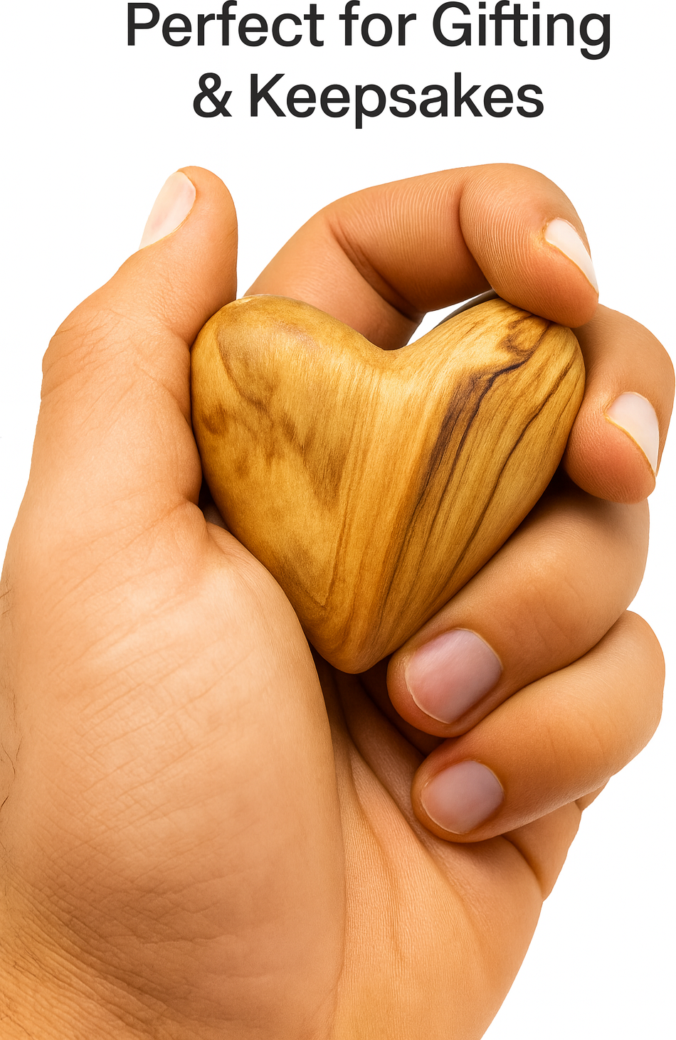 Hand-Carved Olive Wood Heart 2 inch - Made in Bethlehem | Christian Keepsake & Wedding Favor