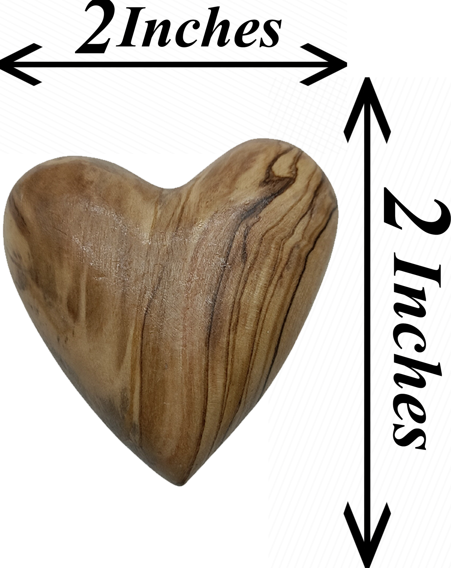 Hand-Carved Olive Wood Heart 2 inch - Made in Bethlehem | Christian Keepsake & Wedding Favor