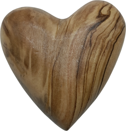 Hand-Carved Olive Wood Heart 2 inch - Made in Bethlehem | Christian Keepsake & Wedding Favor
