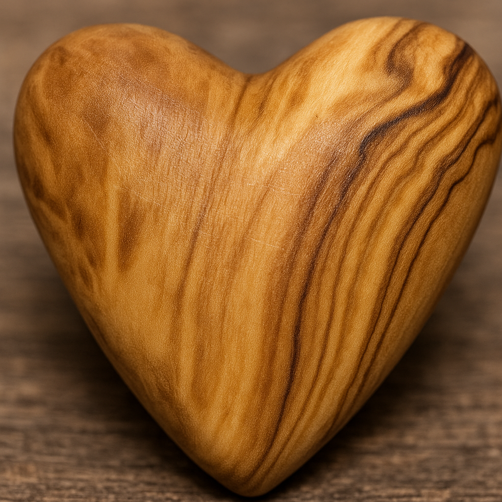Hand-Carved Olive Wood Heart 2 inch - Made in Bethlehem | Christian Keepsake & Wedding Favor