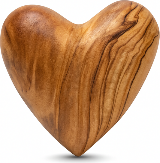 Hand-Carved Olive Wood Heart 2 inch - Made in Bethlehem | Christian Keepsake & Wedding Favor