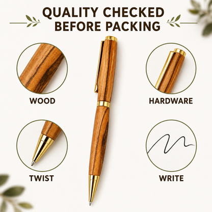 HLG601A pen quality checks for wood hardware twist action and writing