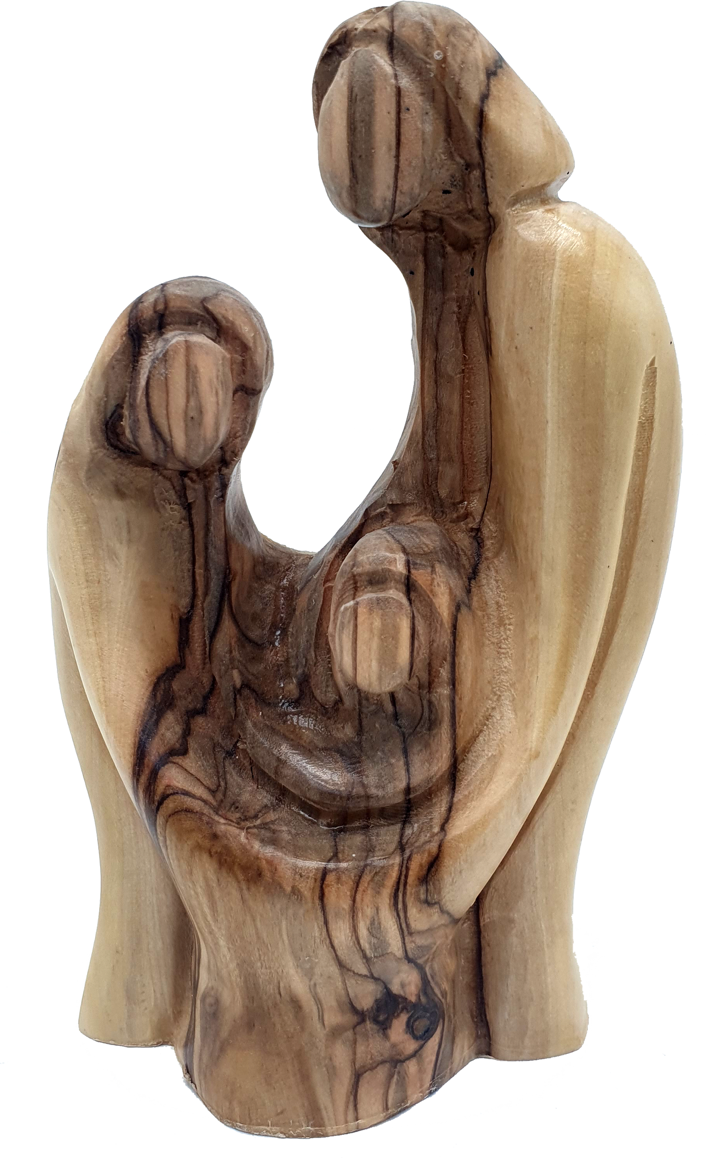 Olive Wood Holy Family Statue Hand Carved in Bethlehem 5.7 Inch
