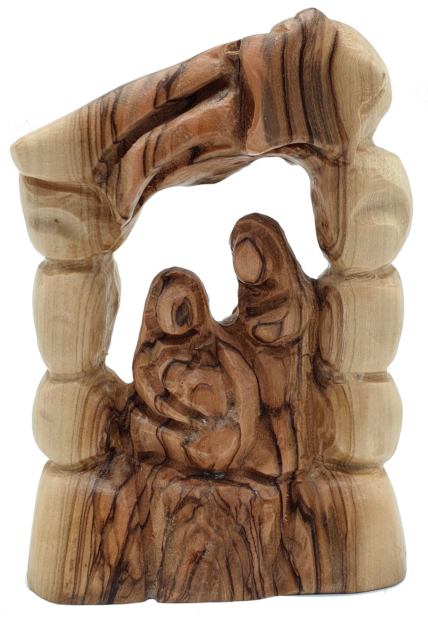 Olive Wood Nativity Statue Hand Carved in Holy Land Bethlehem 5.4 Inch