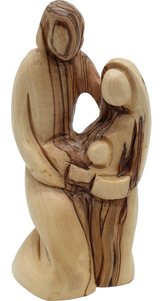Zuluf Holy Family Figurine Handcrafted Wooden Nativity Decor 5.7 Inch