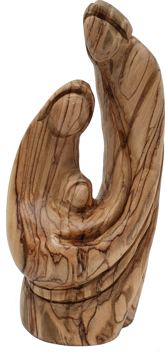 Olive Wood Nativity Holy Family Figure from Bethlehem 7.4 Inch