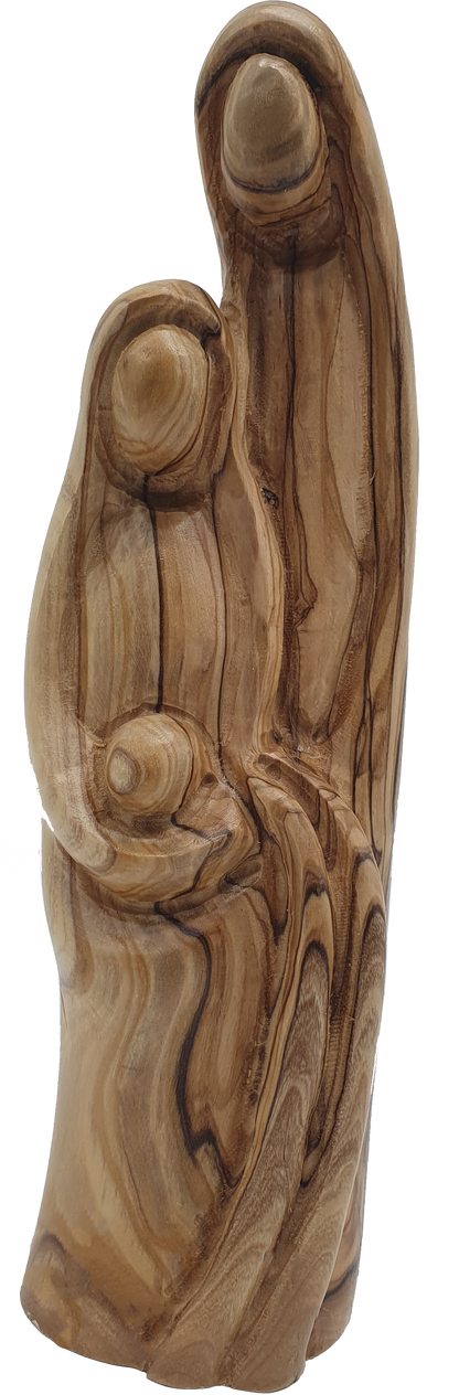 Zuluf Wooden Holy Family Nativity Statue Hand Carved Decor 9.4 Inch