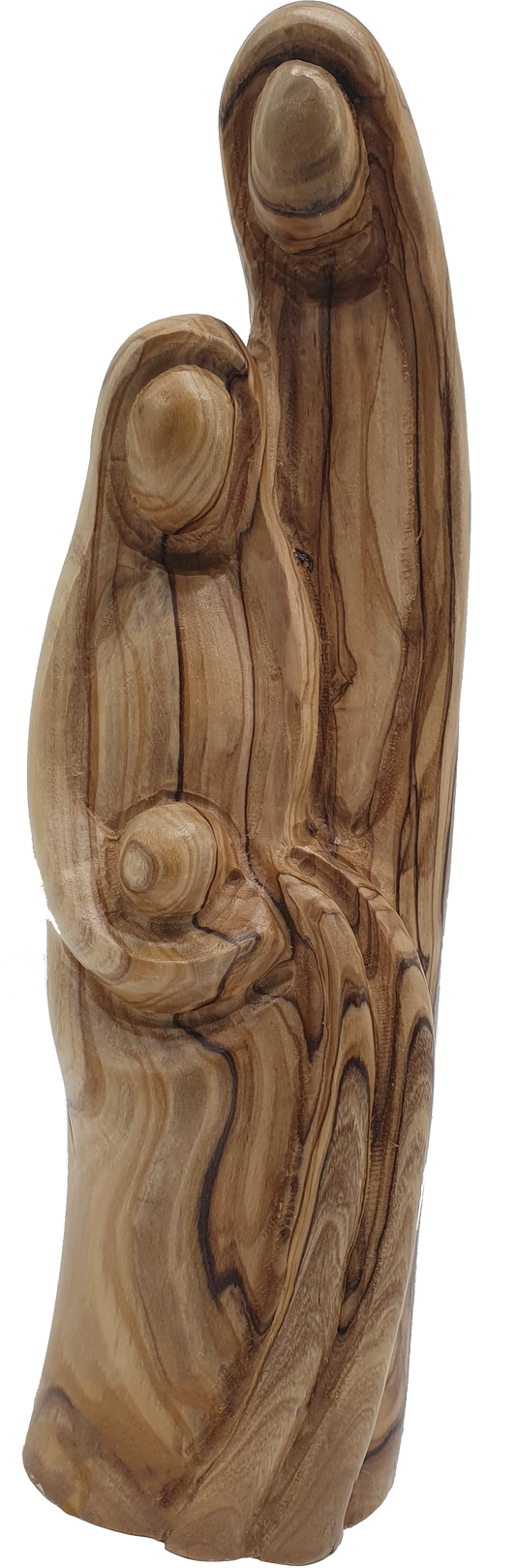 Zuluf Wooden Holy Family Nativity Statue Hand Carved Decor 9.4 Inch