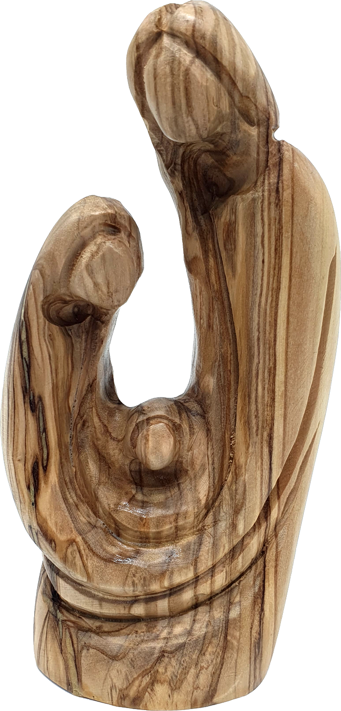 Zuluf Holy Family Statue Olive Wood Nativity Scene Decor 6.0 Inch