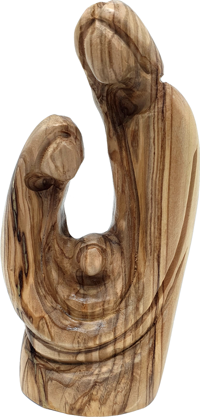 Zuluf Holy Family Statue Olive Wood Nativity Scene Decor 6.0 Inch