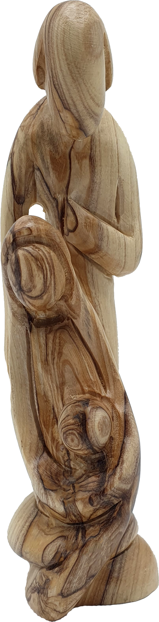 Handcrafted Olive Wood Holy Family Statue Nativity Scene Decor 8.3 Inch