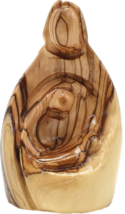 Zuluf Very Small Wooden Holy Family Carving for Home Decor 3.4 Inch