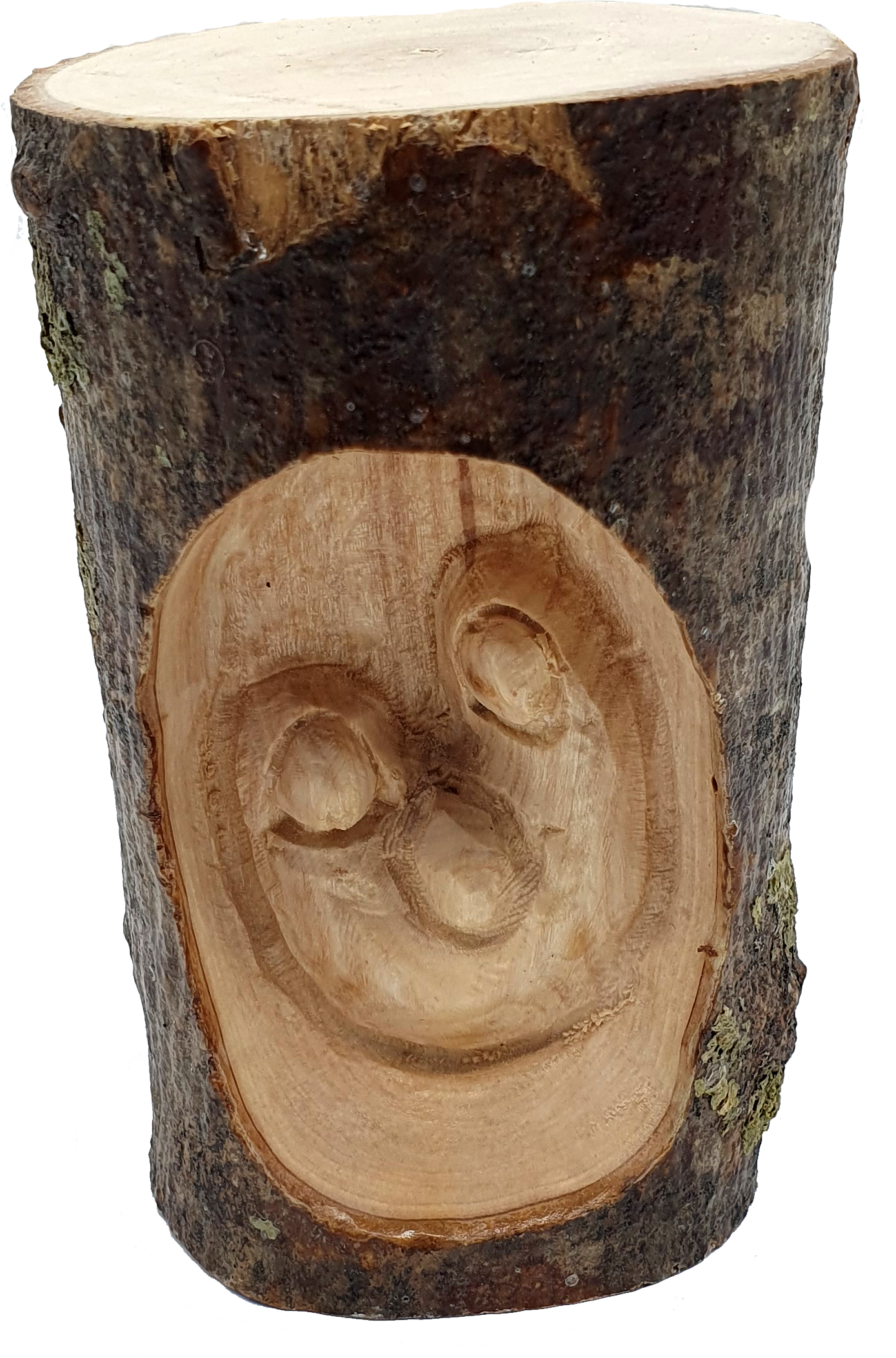 Holy Family Figurine Carved in Natural Olive Wood Branch 4.5 Inch
