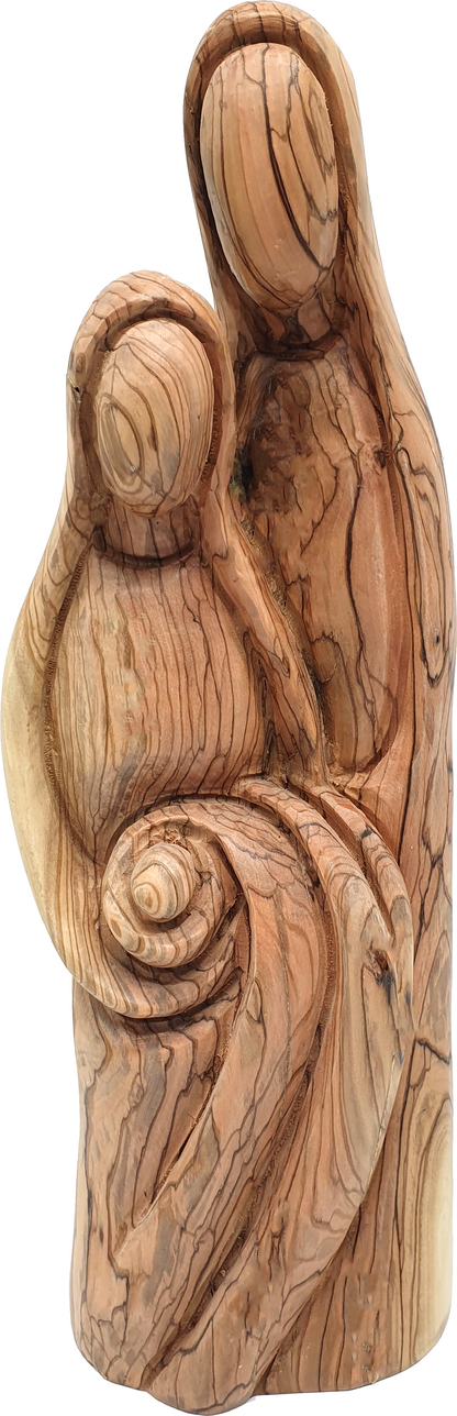 Large Olive Wood Nativity Scene Statue Holy Family Christmas Decor 15.6 Inch