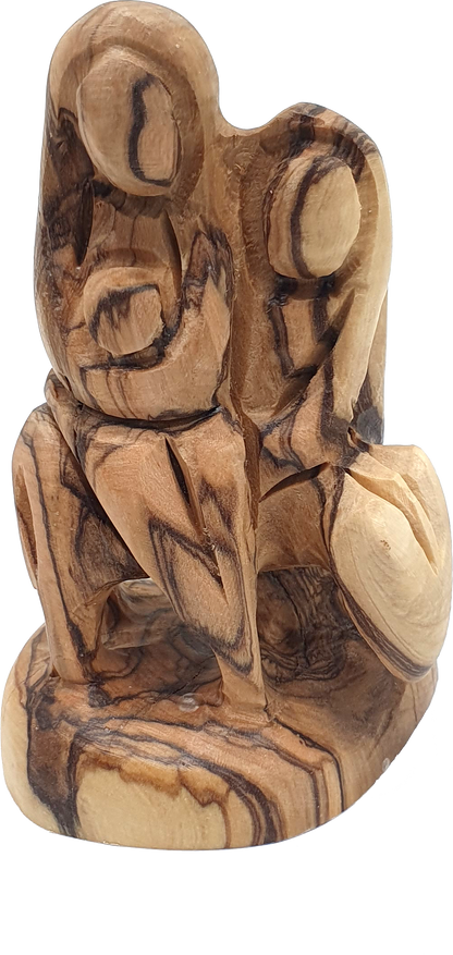 Olive Wood Nativity Statue Flight to Egypt Scene 4.2 Inch