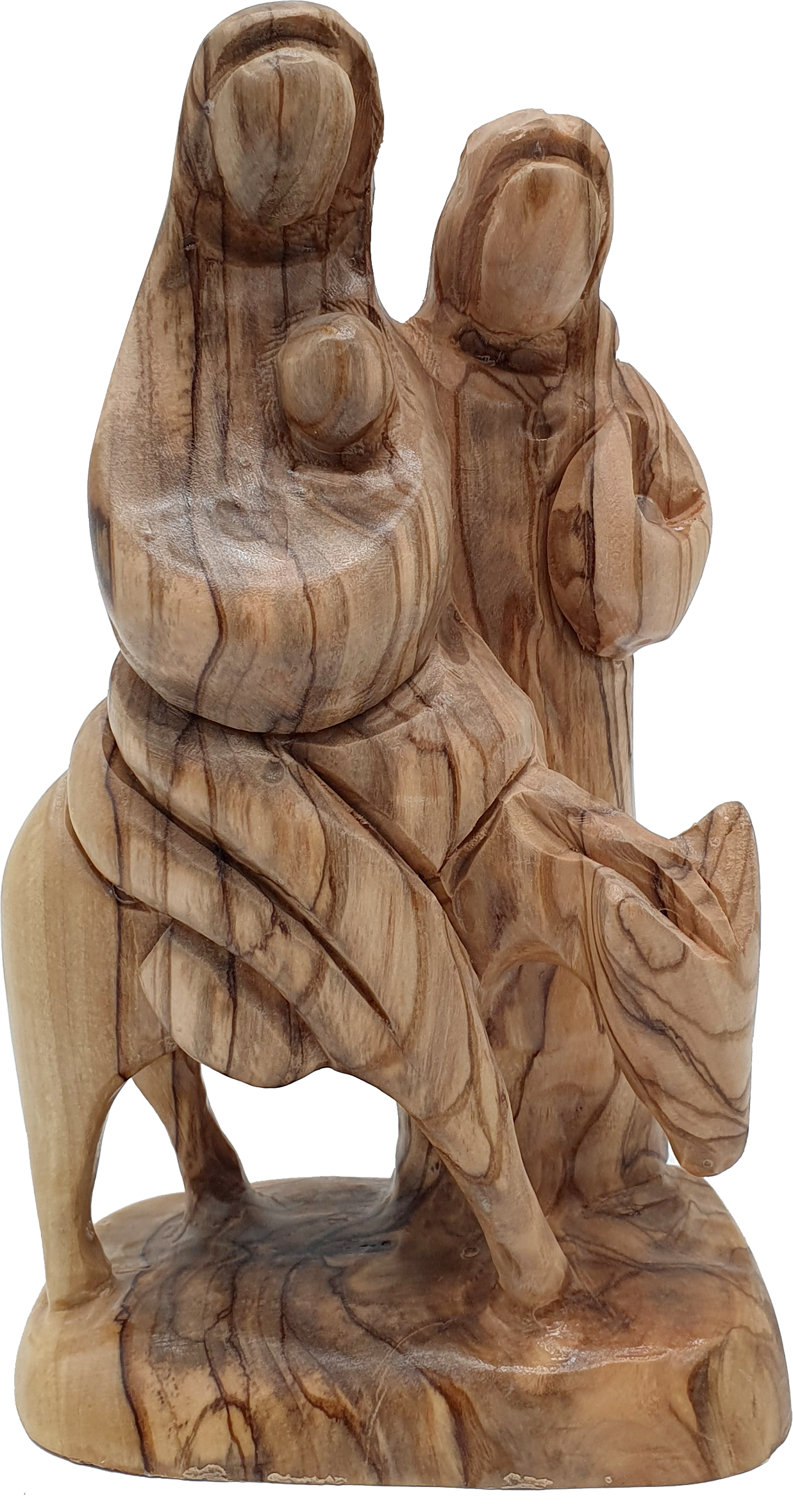Zuluf Olive Wood Nativity Statue Flight to Egypt Scene 6.6 Inch