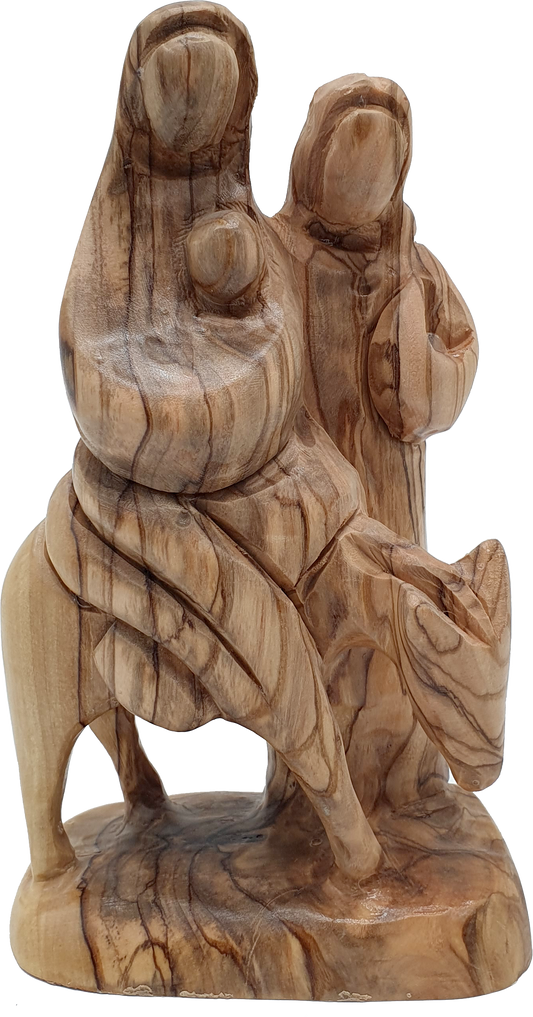 Zuluf Olive Wood Nativity Statue Flight to Egypt Scene 6.6 Inch