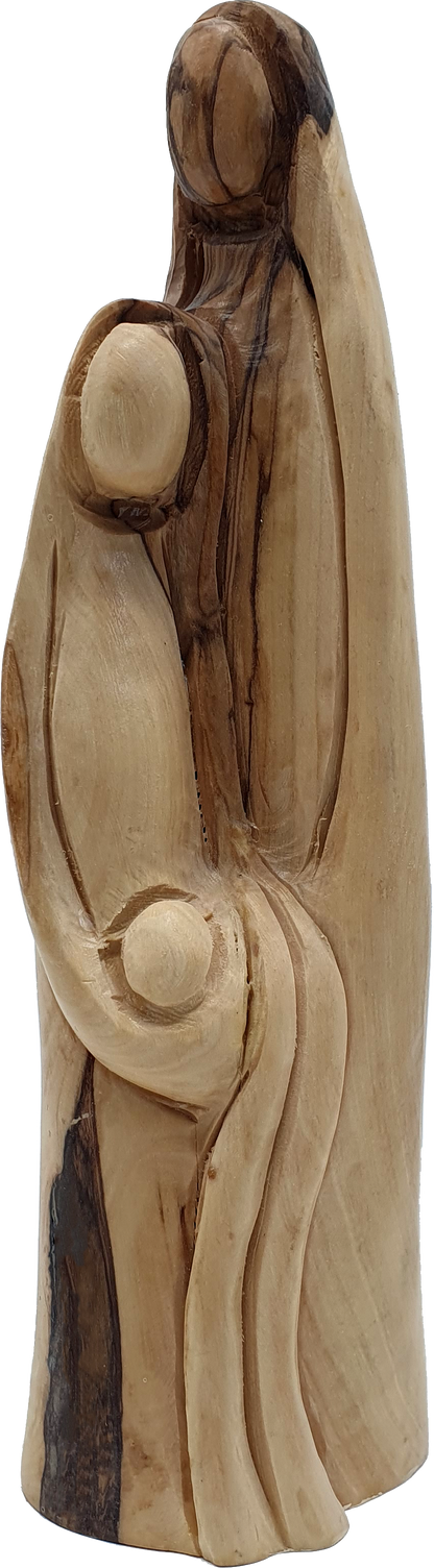 Hand-Carved Holy Family Nativity Statue with Baby Jesus 8.9 Inch