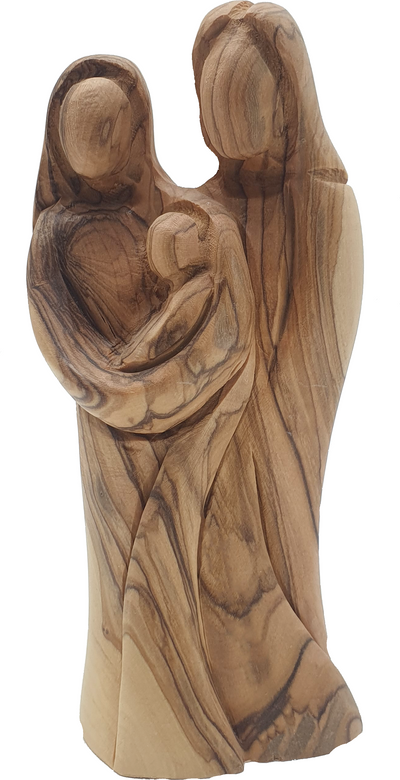 Holy Family Olive Wood Figure Handcrafted in Bethlehem Holy Land 6.5 Inch
