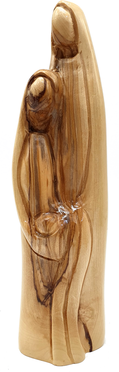Holy Family Olive Wood Statue Hand Carved in Bethlehem 9.3 Inch