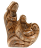 Hand-Carved Olive Wood Holy Family Sculpture – Traditional Nativity Art from the Holy Land 4.4”
