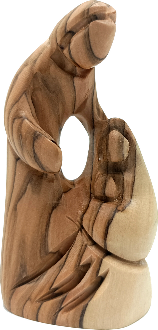 Wooden Holy Family Olive Wood Nativity Set of 3 from the Holy Land Bethlehem 3.4 Inch