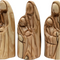 Handcrafted Olive Wood Holy Family Statue Set of 3 Figurines from Bethlehem 4.1 Inch