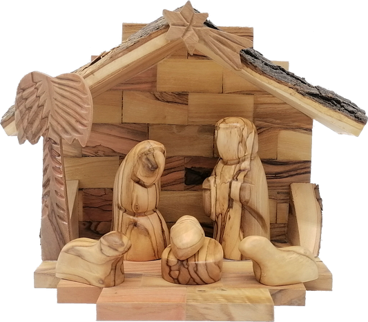 Olive Wood Nativity Set Handcrafted in Bethlehem - Handmade in Bethlehem | Zuluf