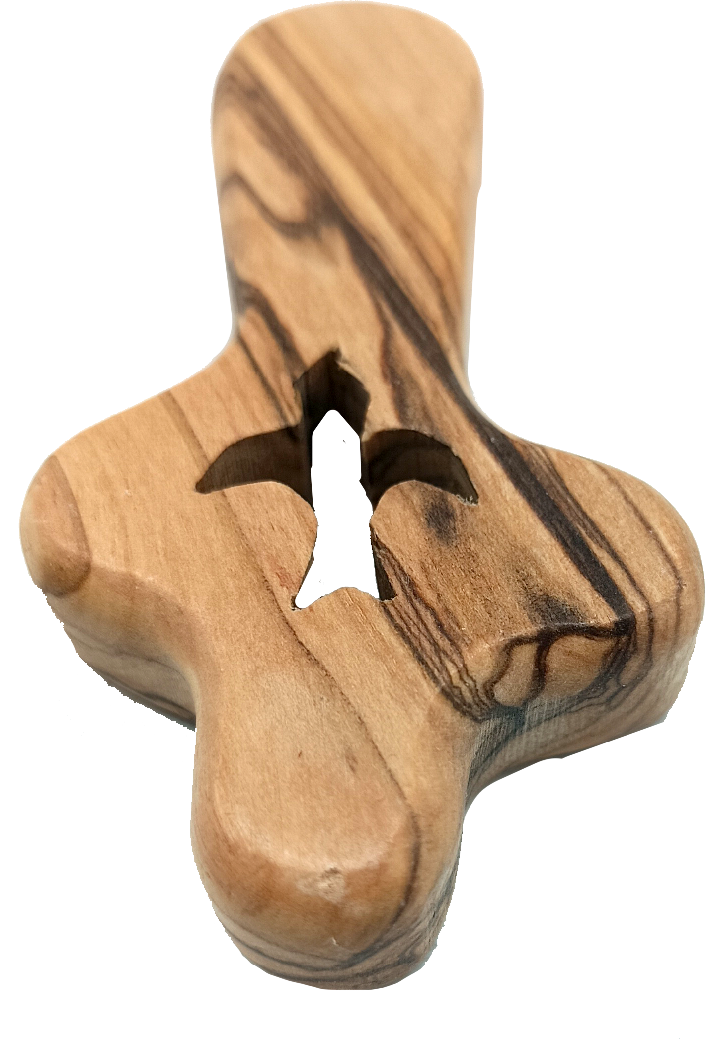 🕊️ Handcrafted Olive Wood Comfort Cross with Dove Cut-Out – Made in Bethlehem | Comes with Gift Bag & Certificate | Zuluf Holy Land Gift