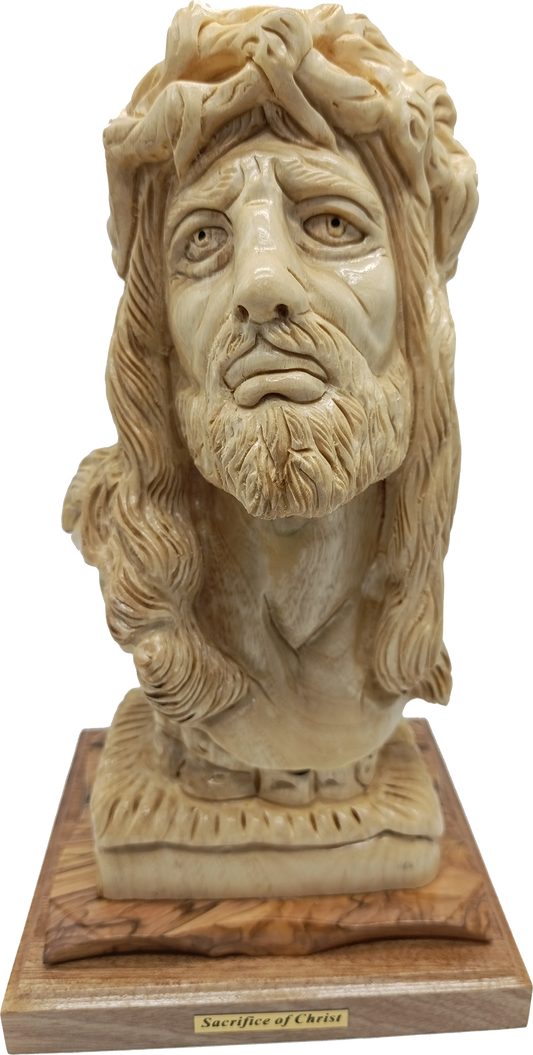 Hand Carved Olive Wood Face of Jesus from Bethlehem Holy Land