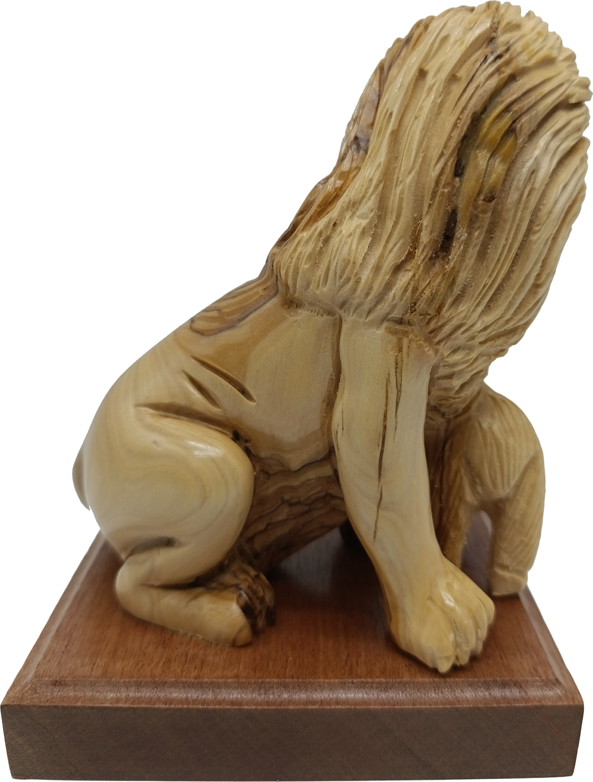 Lion and the Lamb Hand Carved Olive Wood Sculpture from Bethlehem Holy Land