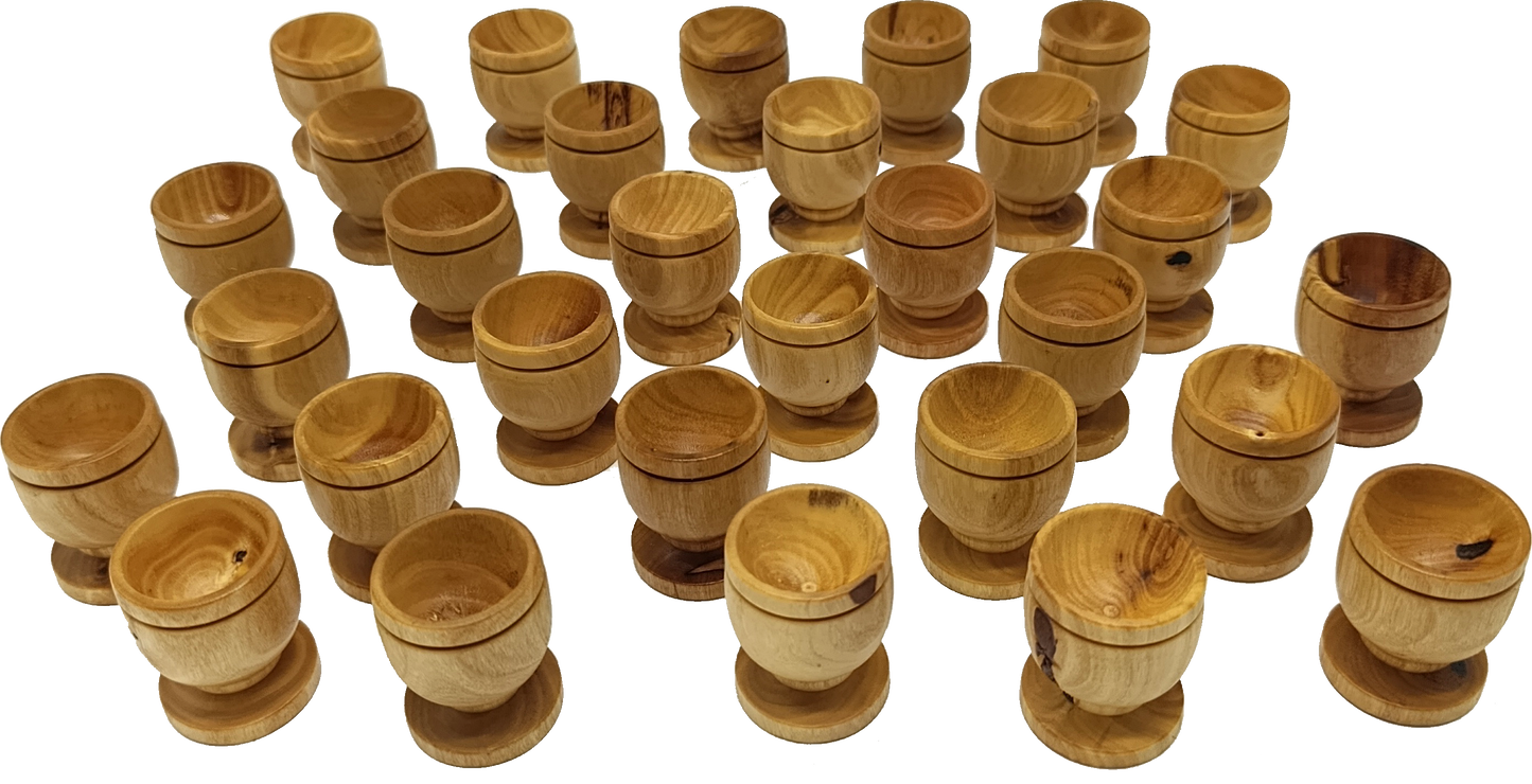 Handcrafted Olive Wood Cup from Bethlehem | Small Wooden Communion or Prayer mini Cup | Holy Land Artisan Craft | 1.57" x 1.38"
