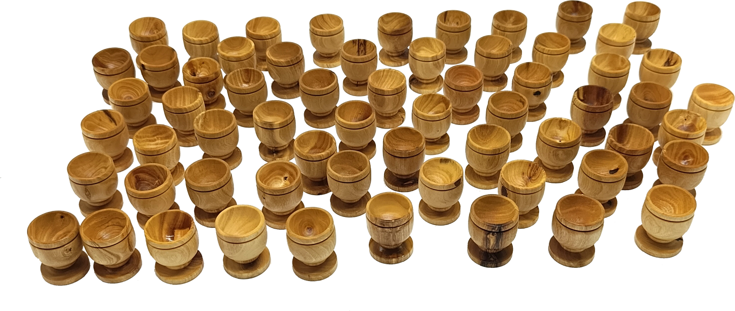 Handcrafted Olive Wood Cup from Bethlehem | Small Wooden Communion or Prayer mini Cup | Holy Land Artisan Craft | 1.57" x 1.38"